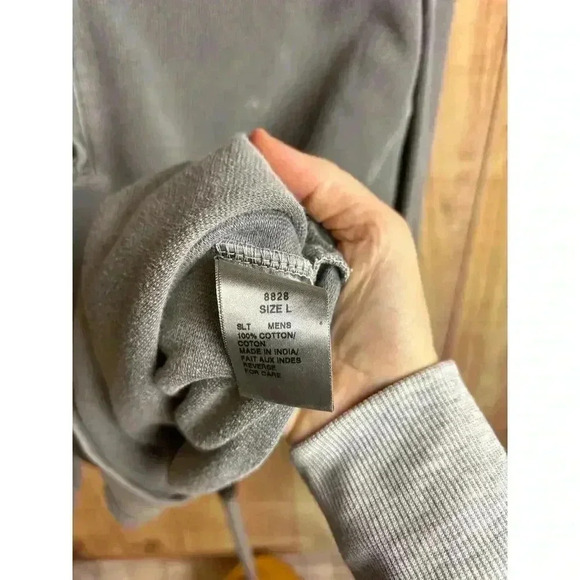 Woolrich Men's Ribbed Quarter Zip Pullover Gray Size L - Picture 6 of 8